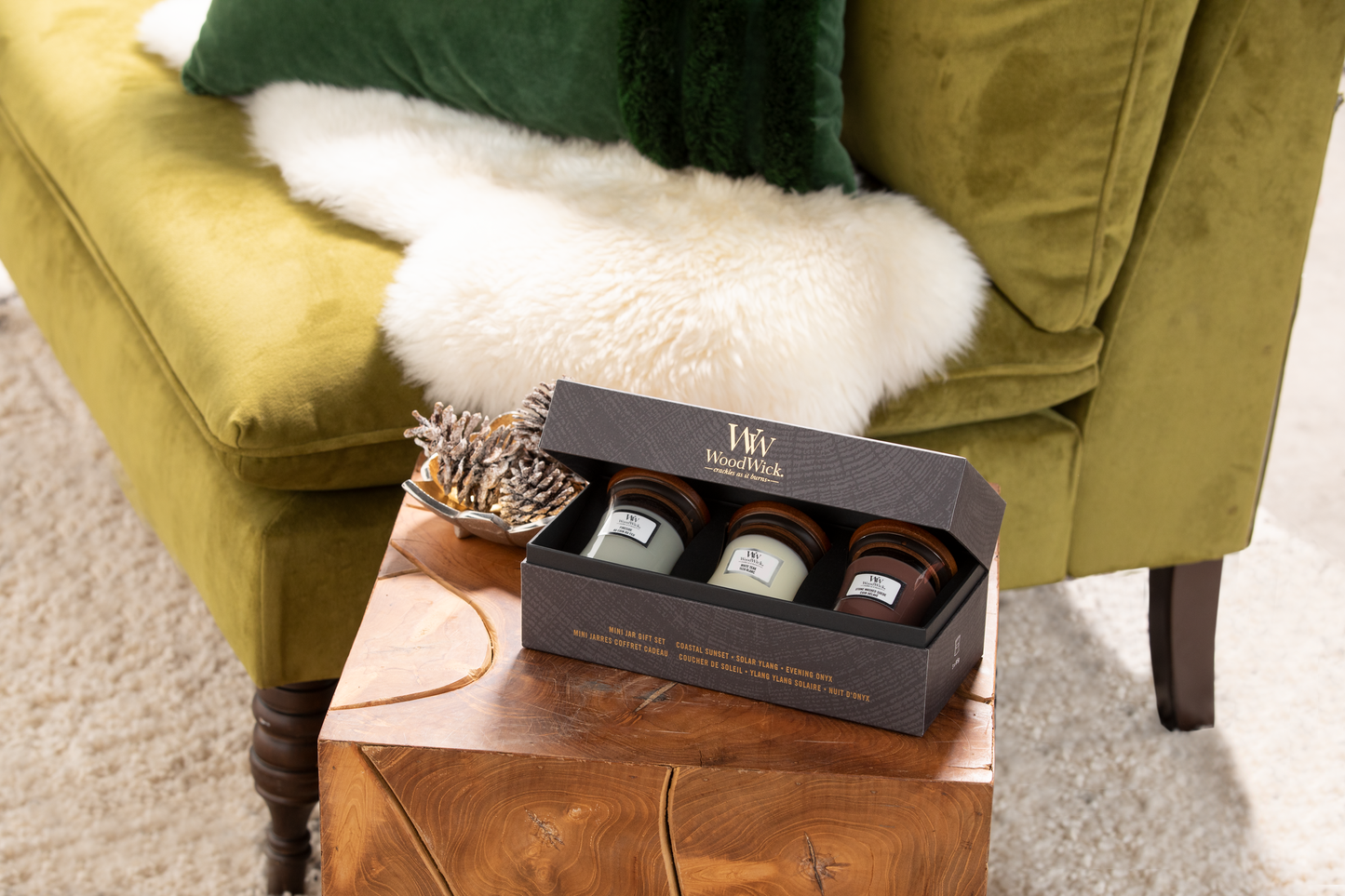 WoodWick - Deluxe Gift Set 3 Mini Candle - Woody